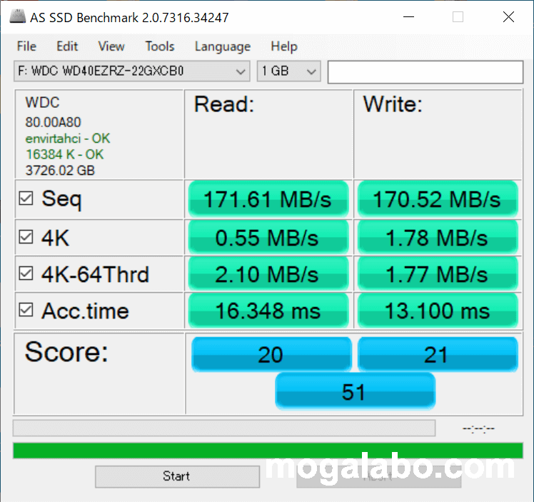 AS SSD Benchmark※WD40EZRZ(CMR)