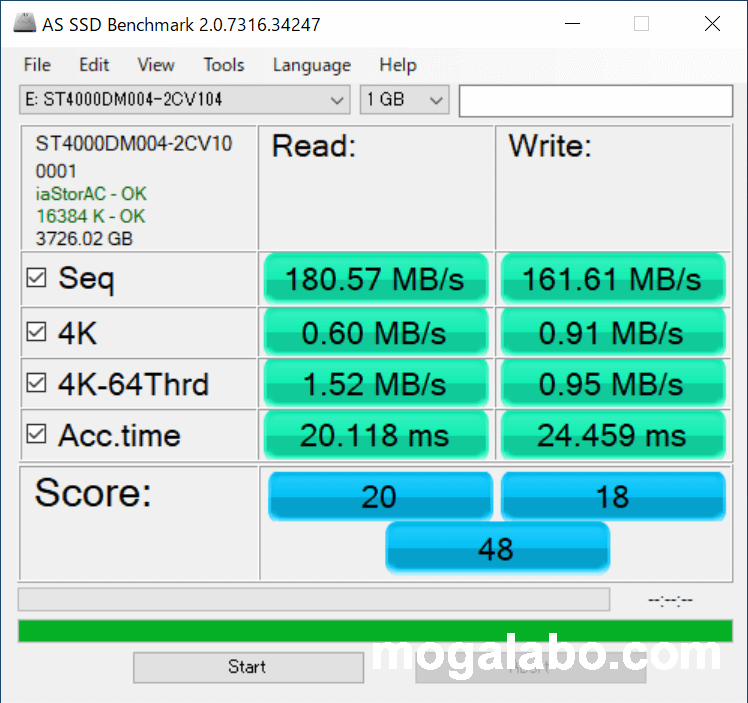 AS SSD Benchmark※ST4000DM004(SMR)