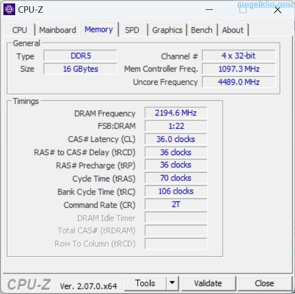 メモリーは5,600MHz駆動をサポートするDDR5-5600 16GB