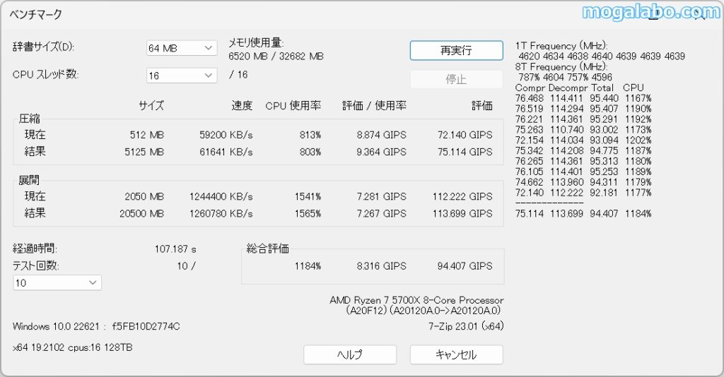 7zipベンチマーク