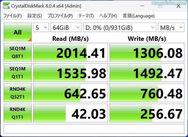 CrystalDiskMark 8.0.4(64GiB)