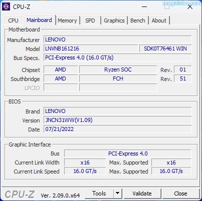 メインボードにはレノボのLNVNB161216が使用