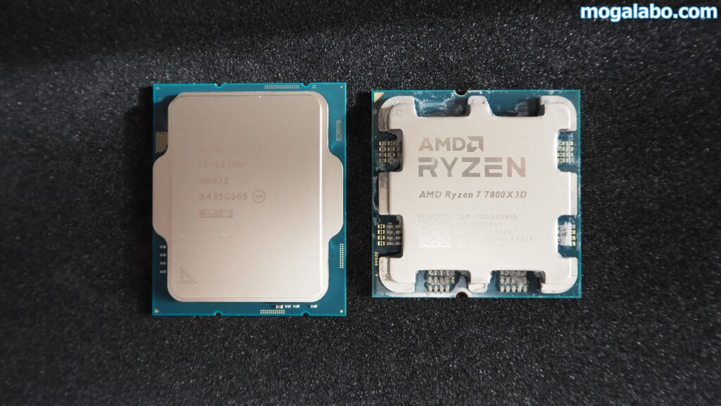 Ryzen 7 7800X3DとCore i7-14700Fの現物