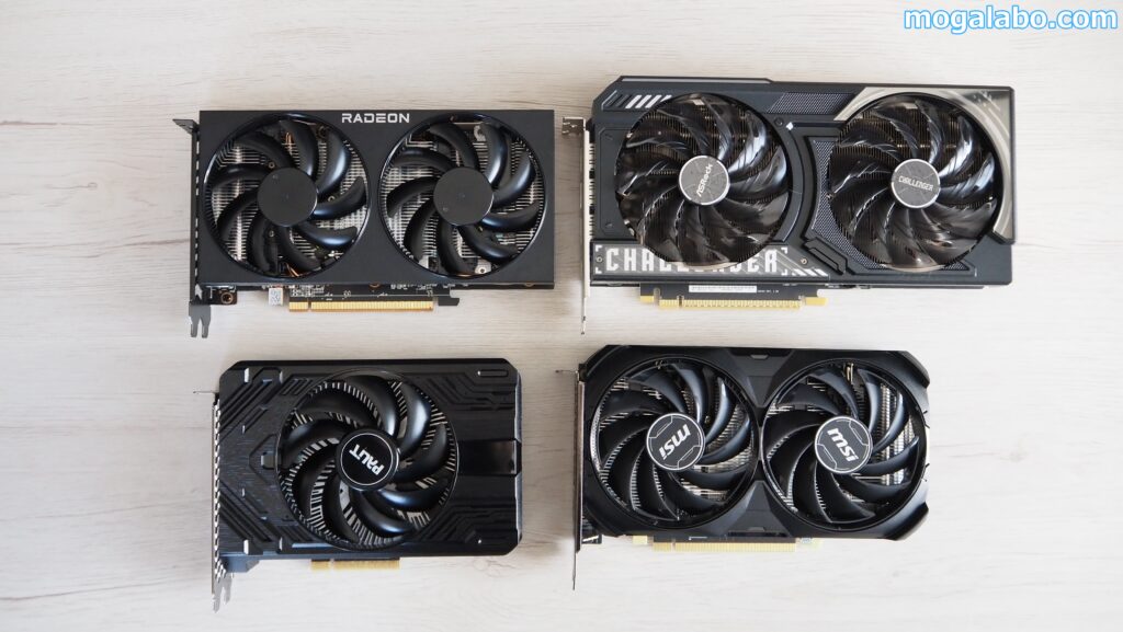 RTX 4060、RTX 4060 Ti、RX 7600を比較対象