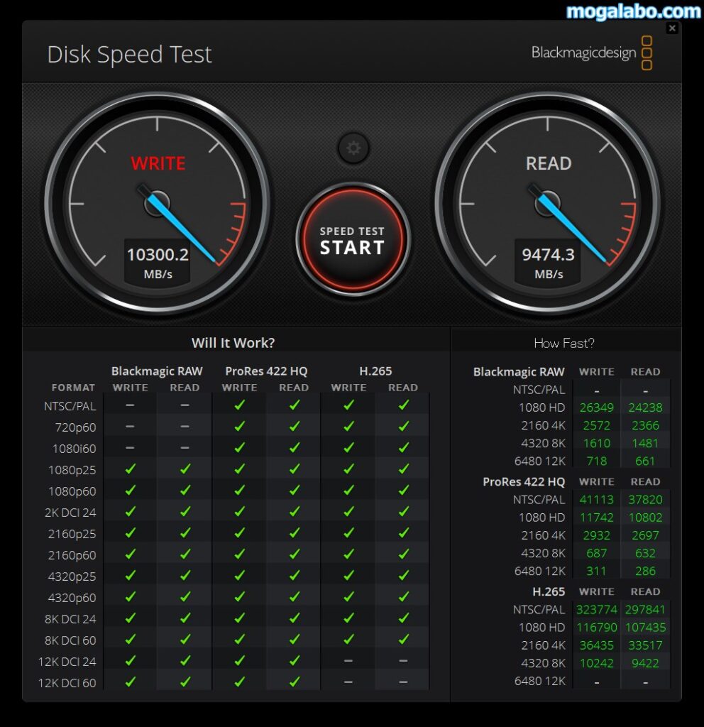 Blackmagic Disk Speed Test