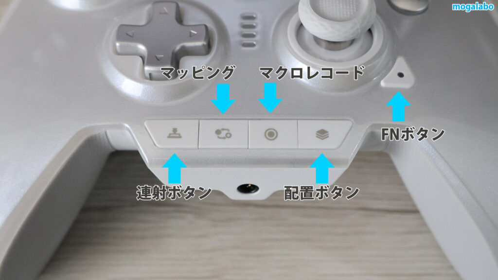 中央下部のボタン類