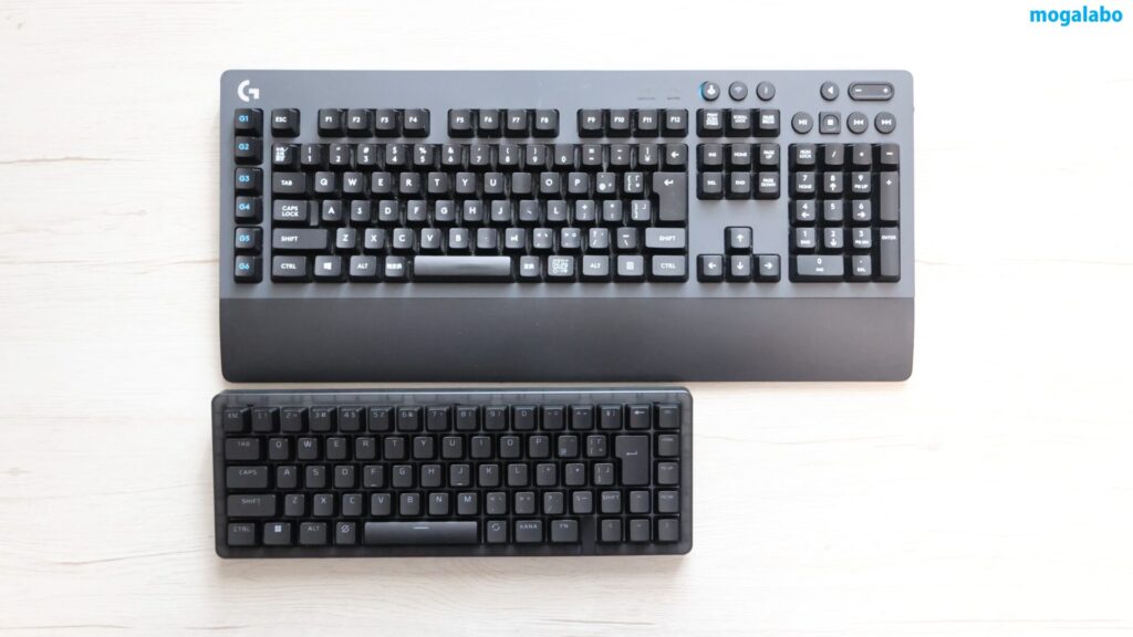 フルサイズのキーボードと比較