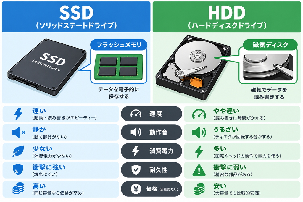 そもそもSSDとは?HDDとの違い
